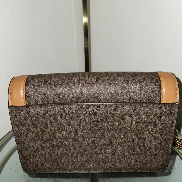 MICHAEL KORS Jet Set Large Logo Crossbody Bag Chain Bag Boy Bag - Picture 5 of 16